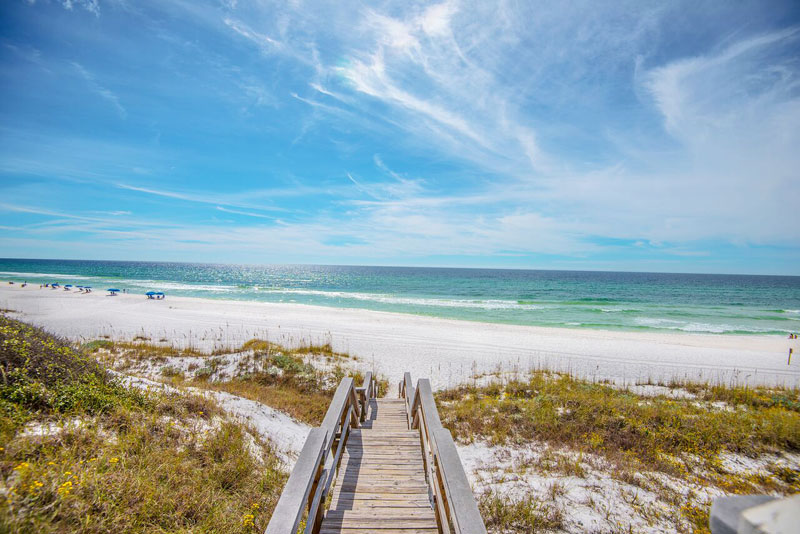 View of the beach near one of our vacation properties in Seagrove Beach, FL