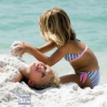 Kids having fun on the beach