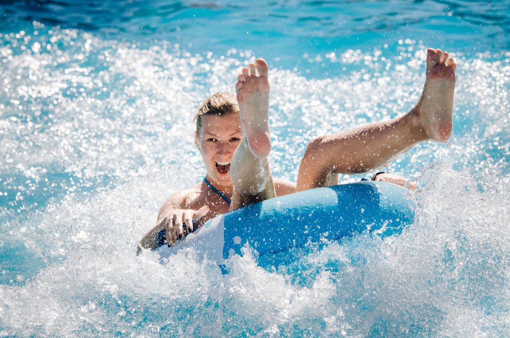 Girl on innertube at Destin waterpark