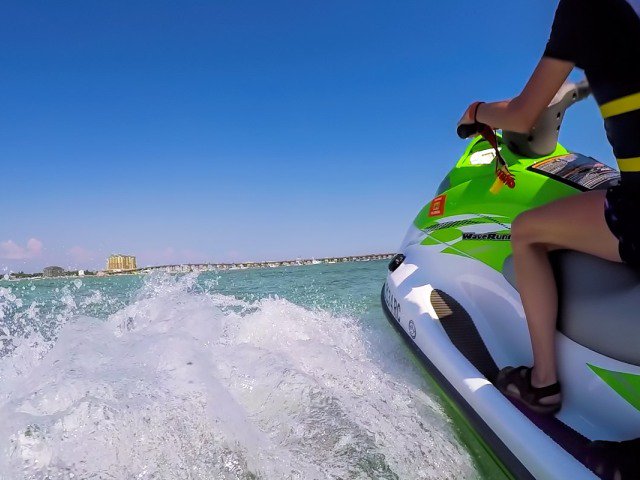 Person on a waverunner tour