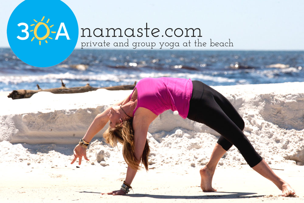 woman doing yoga at the beach - namaste.com - private and group yoga at the beach