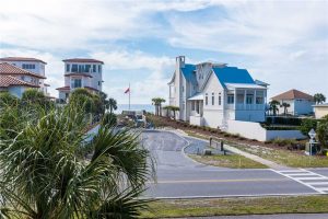 View of gorgeous beach rental home with the Gulf of Mexico in the background