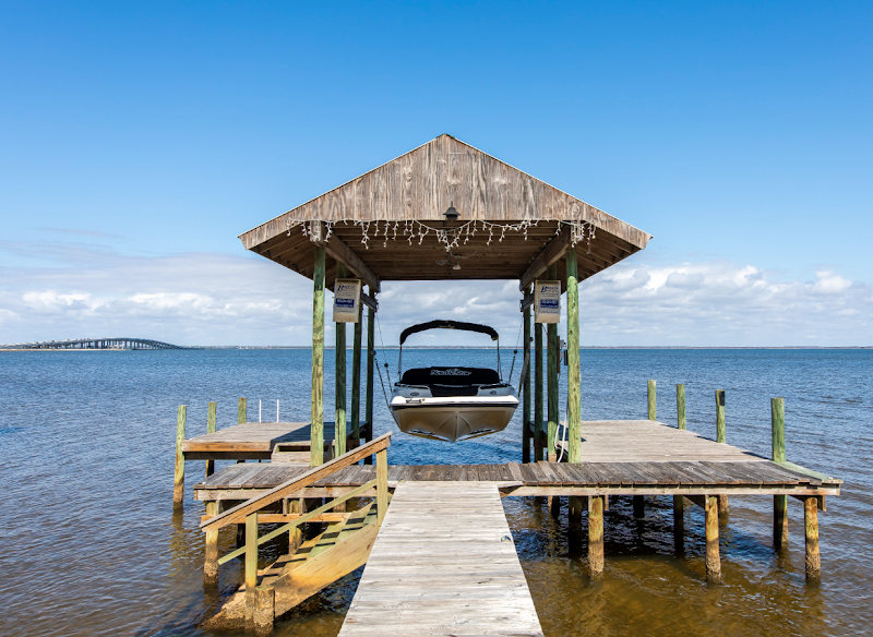 dock with a boat