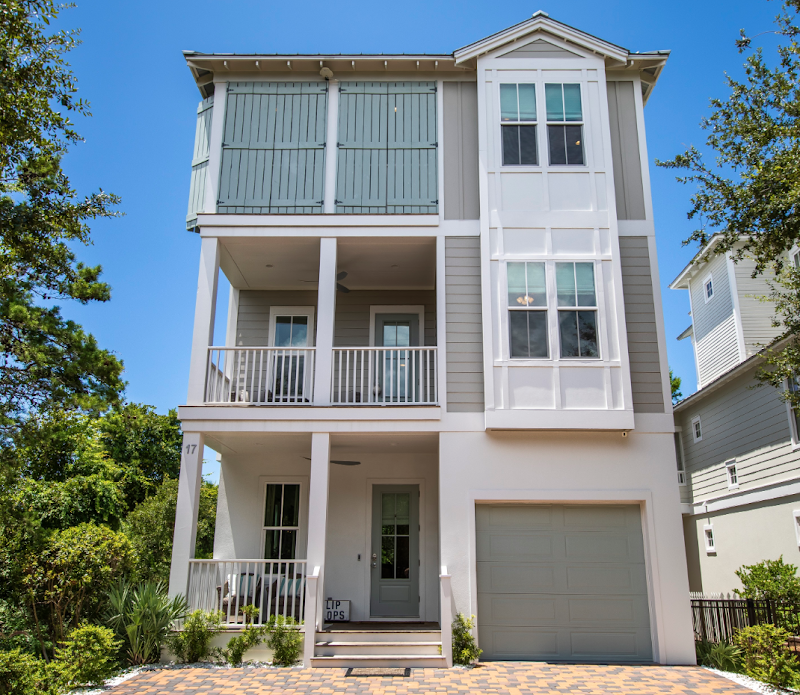 exterior of modern beach home rental