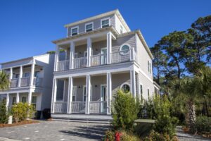 Front view of this Santa Rosa Beach vacation home that sleeps 12