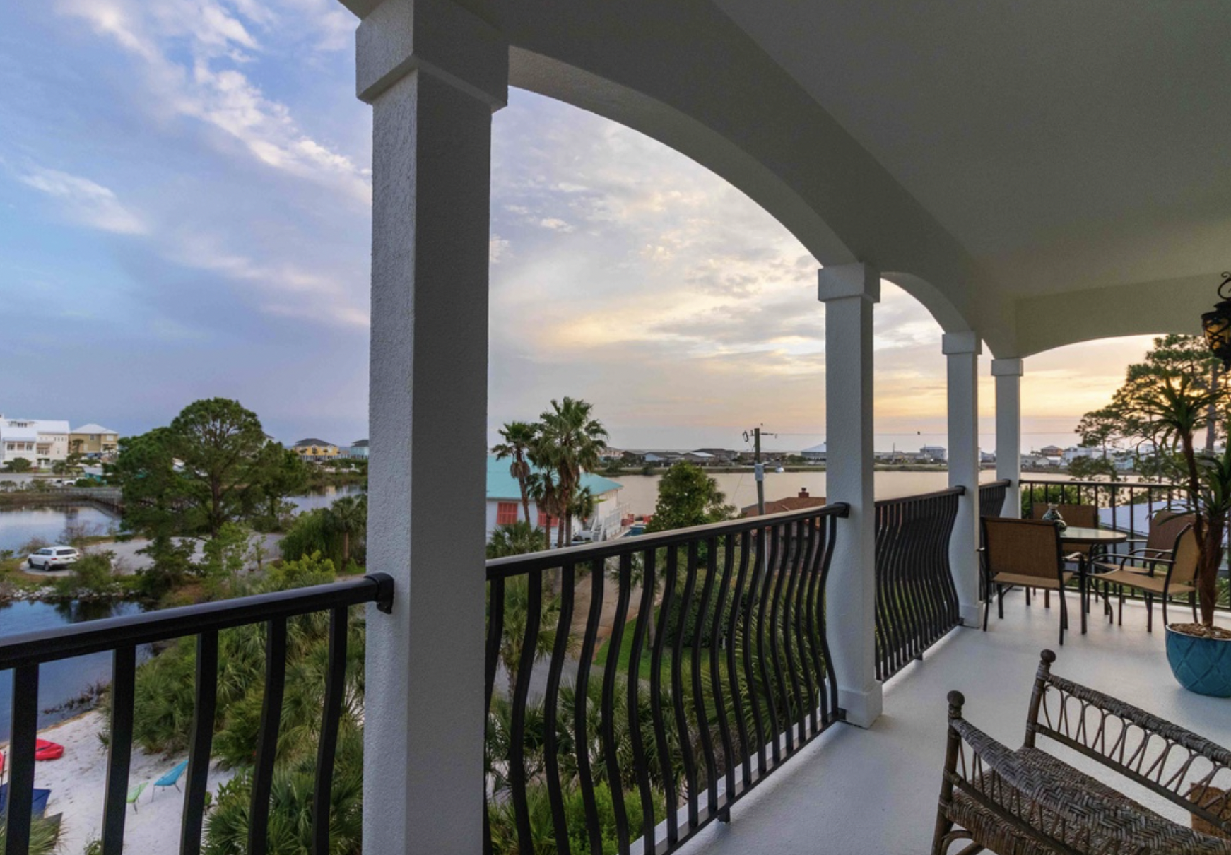 Beach Pearl's view of the coastal dune lake from the spacious balcony.