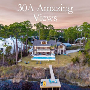 Aerial view of 30A Amazing Views in Santa Rosa Beach, FL - a pet friendly vacation rental with 7 bedrooms that sleeps 23. Gulf view