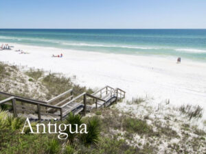 View of beach behind Antigua - a Santa Rosa Beach vacation rental with 3 bedrooms. Right on the beach.