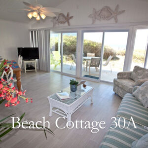 Living area in Beach Cottage 30A - 2 bedroom pet friendly vacation home Gulf front