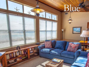 Living room in Blue - a Gulf front vacation rental in Santa Rosa Beach on 30A Florida